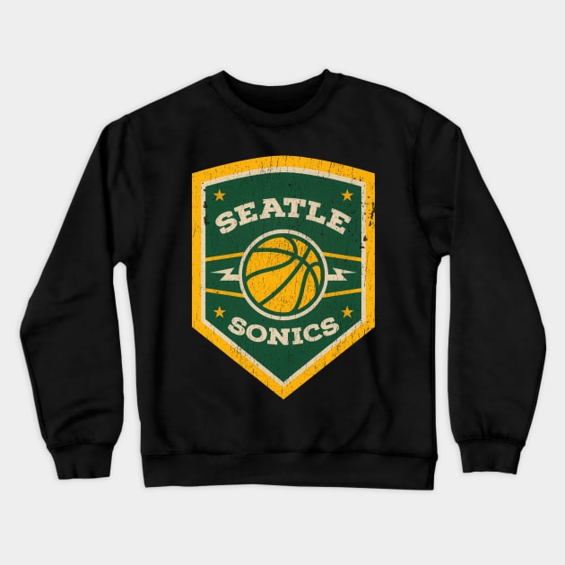 Retro Grunge Seattle Supersonics Crewneck Sweatshirt by Frame sky aesthetic